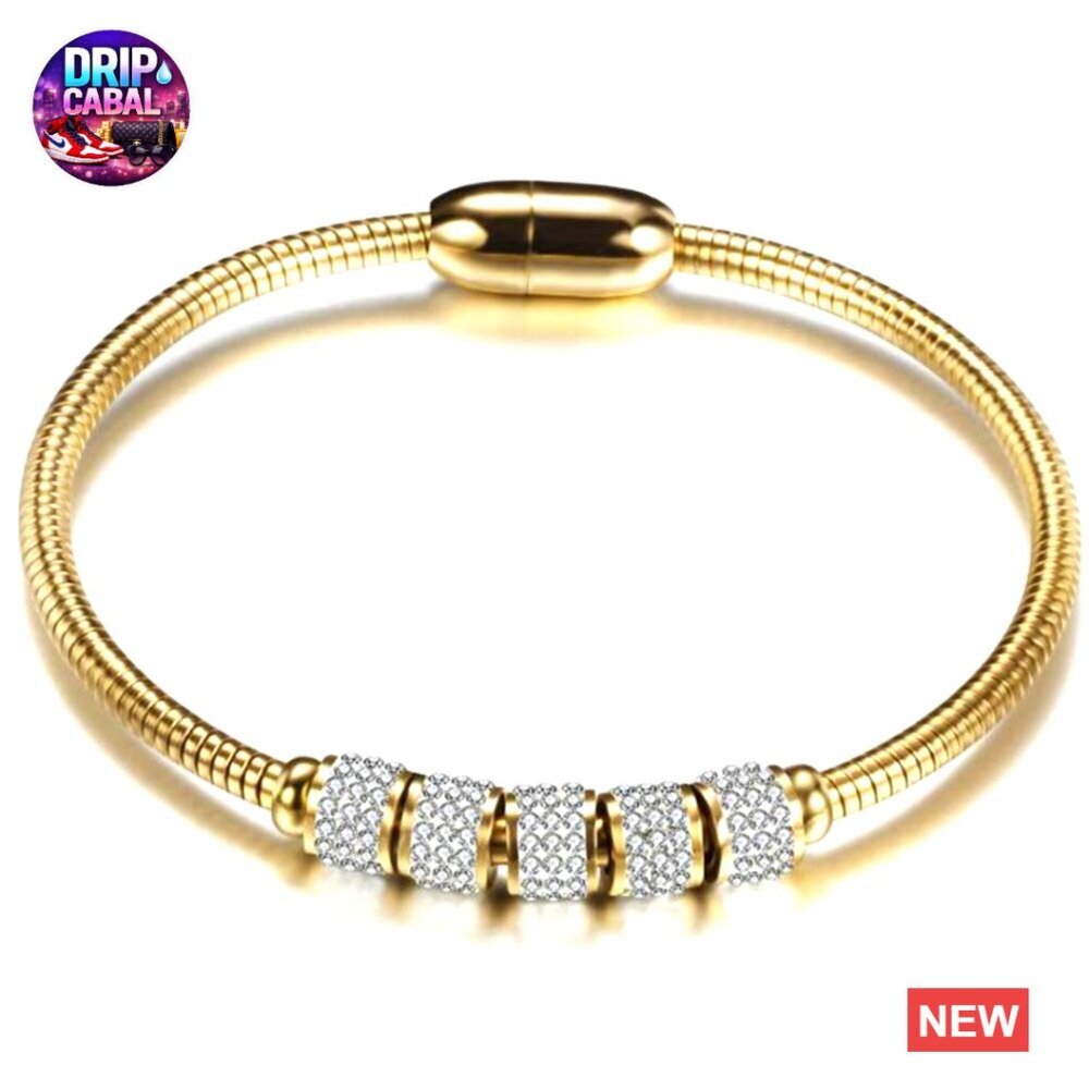 Stainless Steel Snake Chain Bangle Bracelet Elegant Minimal Chic Statement